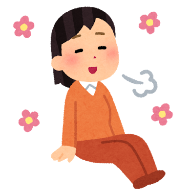 リラックスしている女性のイラスト