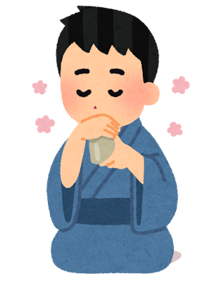 香りを楽しむ男性のイラスト